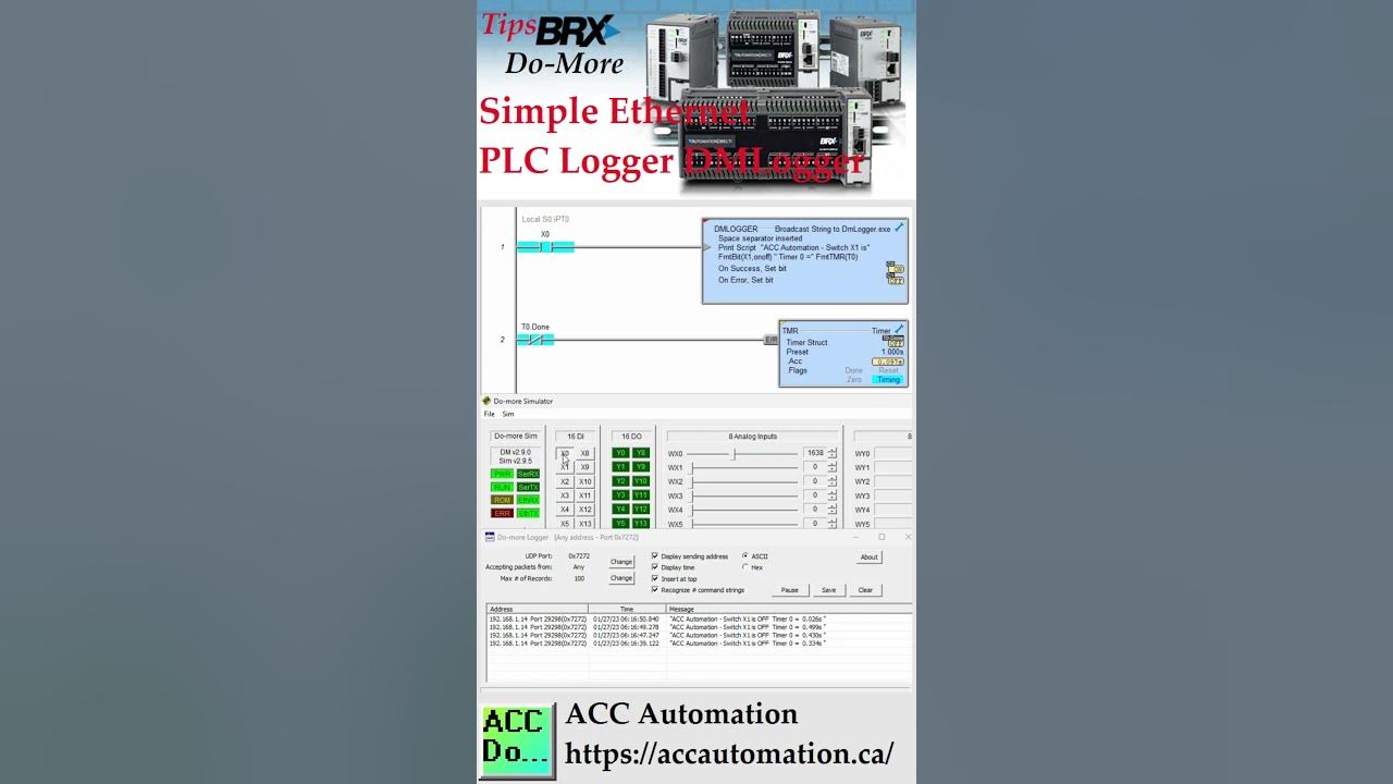 'Video thumbnail for Simple Ethernet Do-More PLC Logger DMLogger'