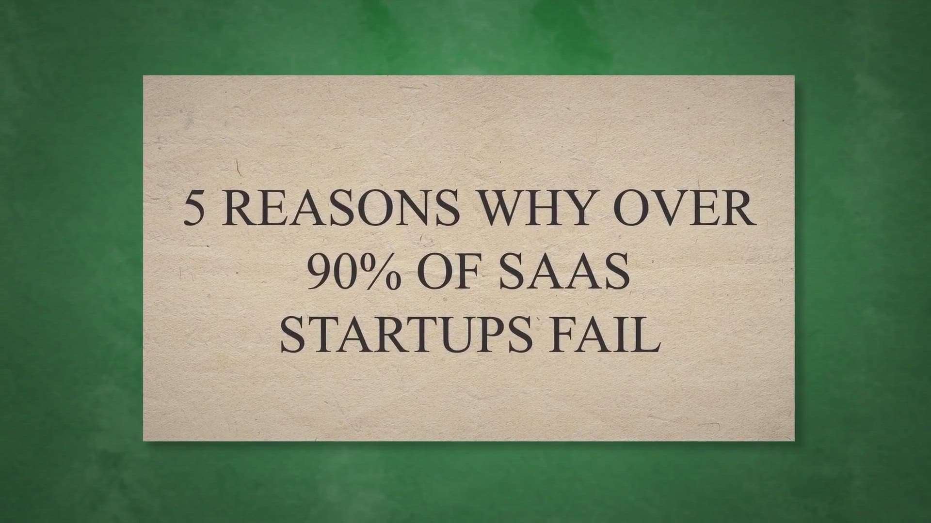 Video thumbnail for 5 REASONS WHY OVER 90% OF SAAS STARTUPS FAIL » QuizTablet