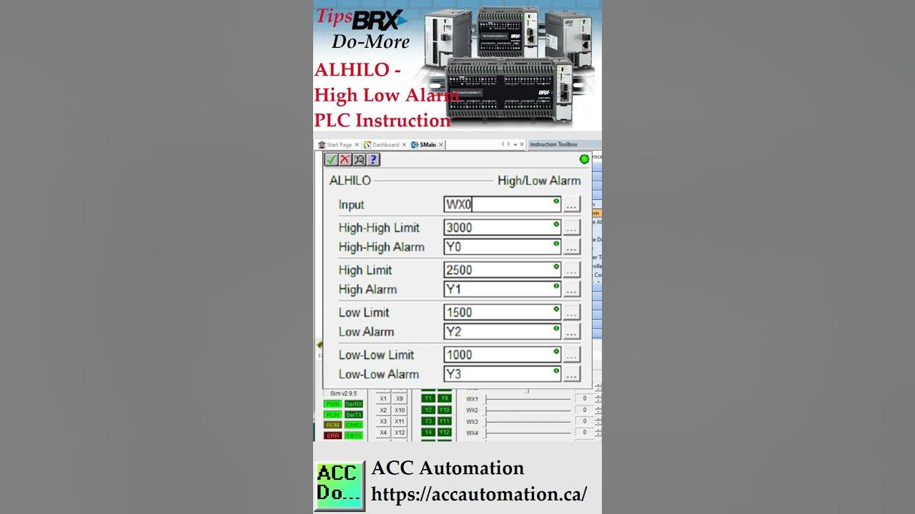 'Video thumbnail for Do-More ALHILO - High Low Alarm PLC Instruction'