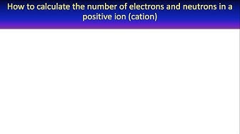 'Video thumbnail for How to calculate the number of electrons in a positive ion (cation)'