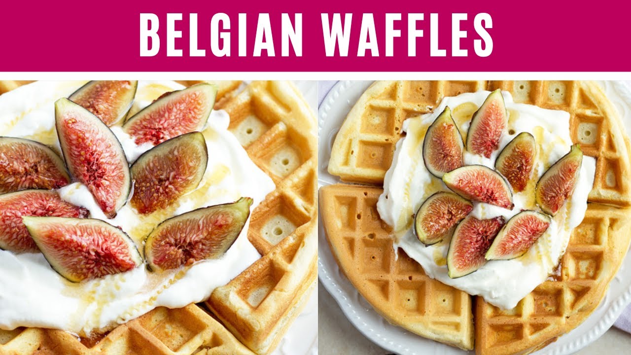 Video thumbnail for BELGIAN WAFFLES with Whipped Cream I crispy, sweet, figs
