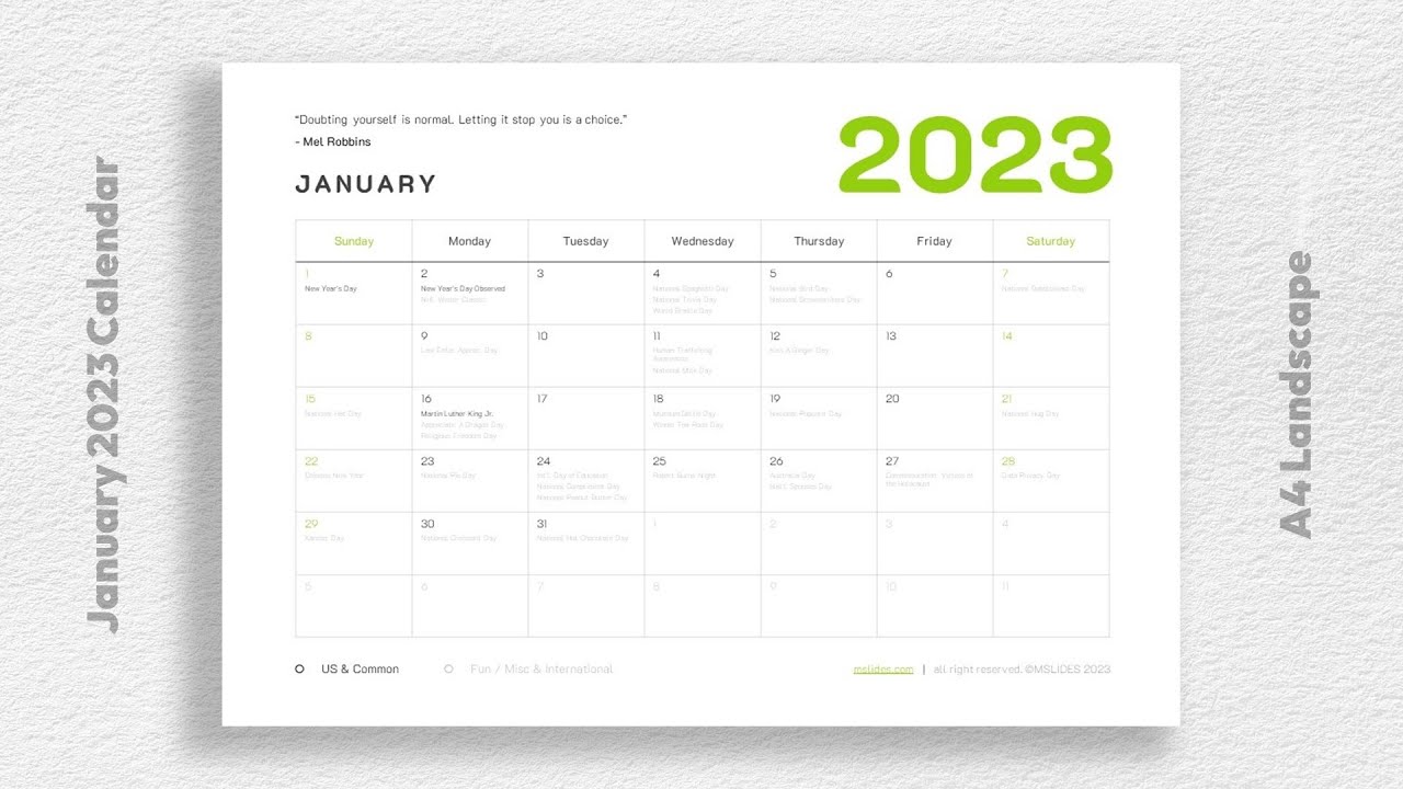 'Video thumbnail for January 2023 Calendar with Holidays Printable Template Free Dwonload'