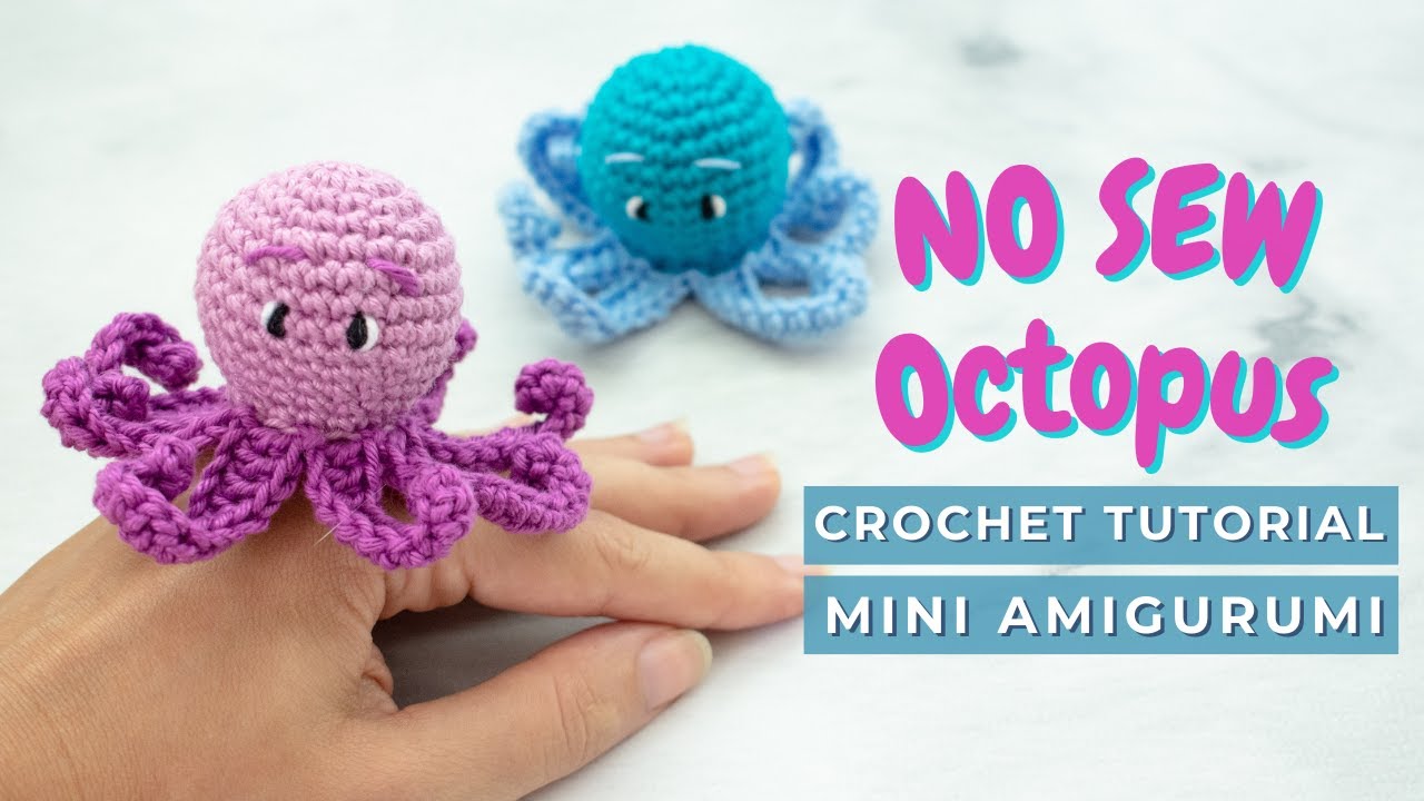 'Video thumbnail for NO SEW baby Octopus amigurumi pattern. Quick and easy mini octopus crochet toy!'
