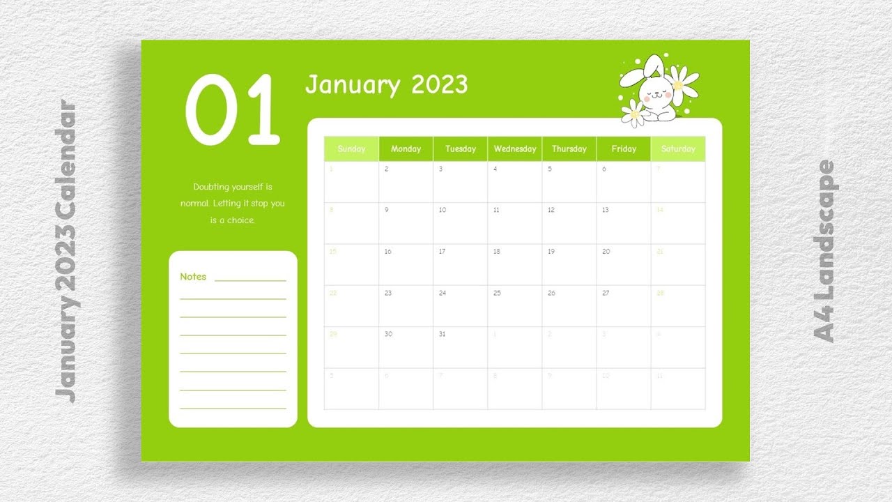'Video thumbnail for January 2023 Calendar Cute Template Free Download'