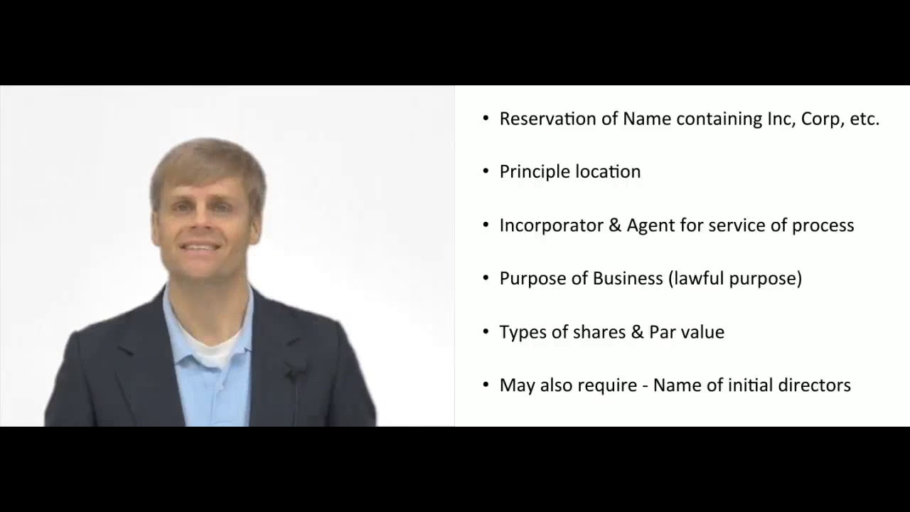'Video thumbnail for Articles of Incorporation'
