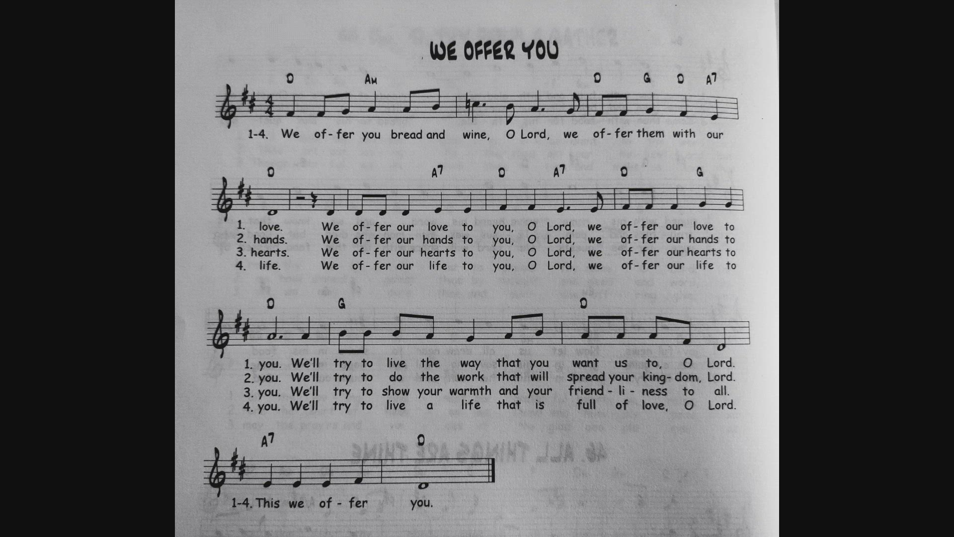 'Video thumbnail for We Offer You Bread and Wine - Catholic Mass Song Sheet Music'