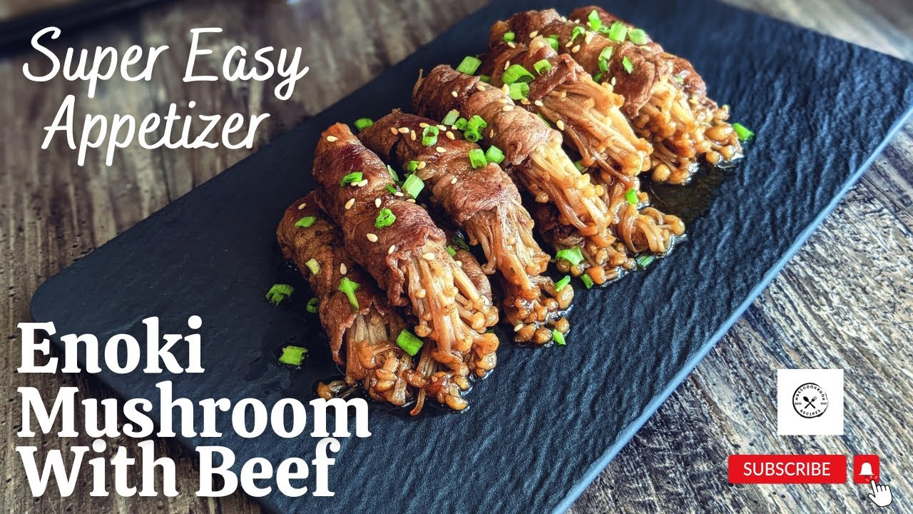 'Video thumbnail for Japanese-Style Enoki Mushroom Rolls with beef - Super Easy to make'