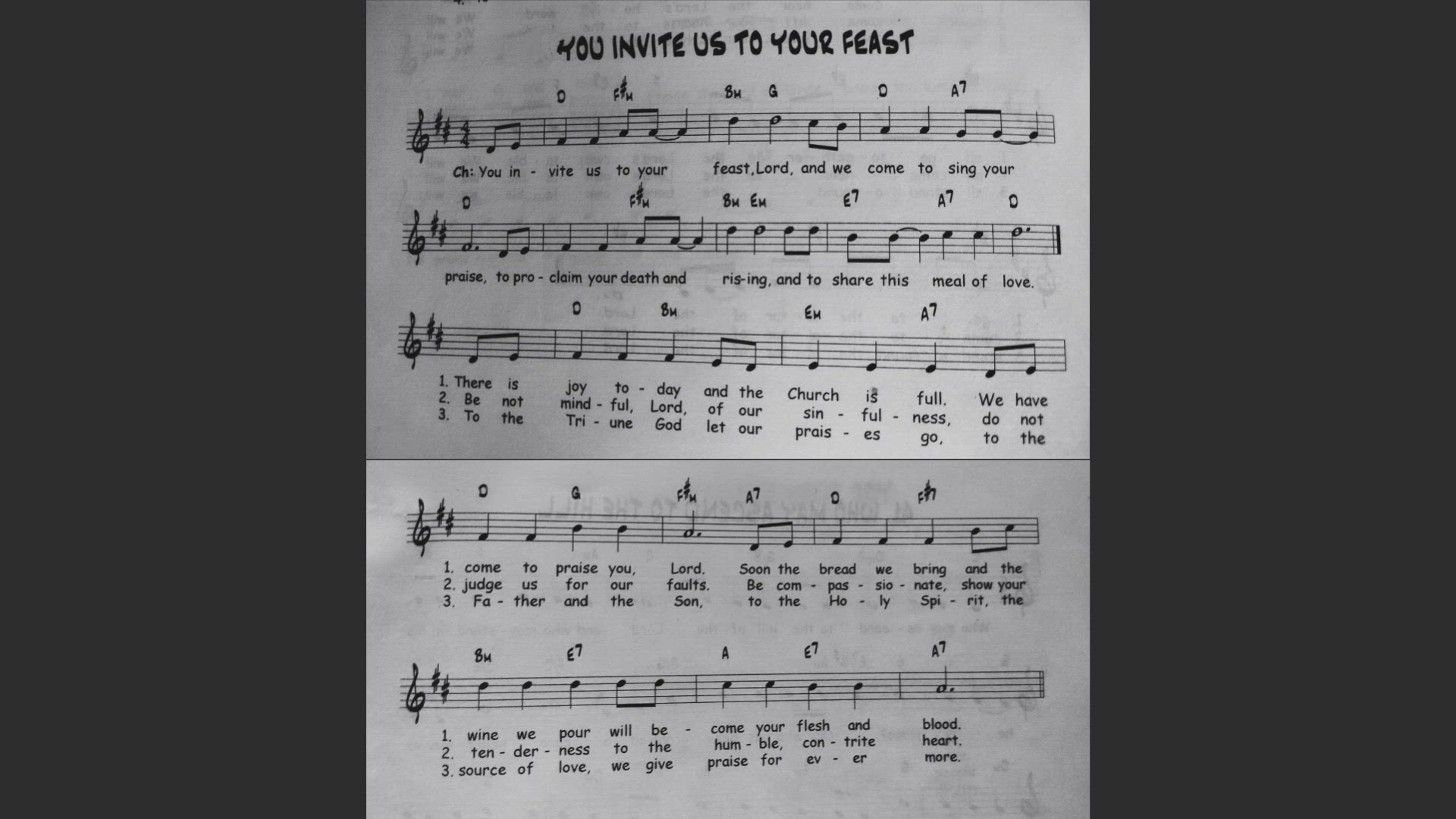 'Video thumbnail for You Invite Us To Your Feast - Catholic Mass Song Sheet Music'
