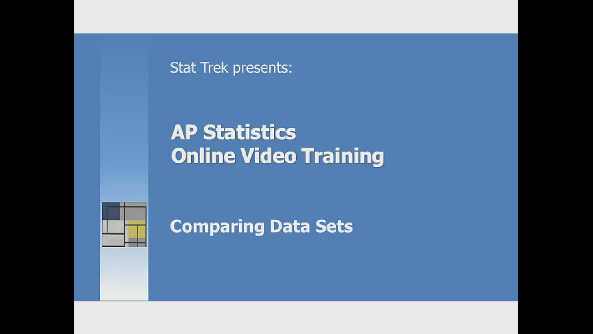'Video thumbnail for AP Statistics: How to Compare Data Sets'