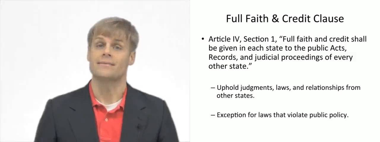 'Video thumbnail for Full Faith and Credit Clause'