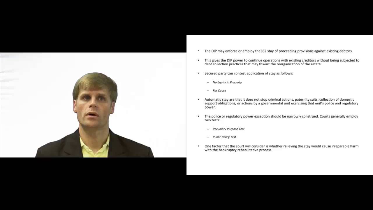 'Video thumbnail for Automatic Stay of Proceedings in Bankruptcy'