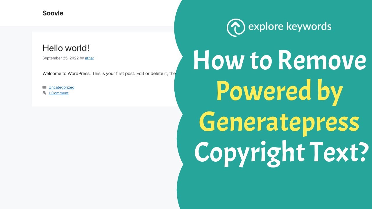 Video thumbnail for How to Remove powered by Generatepress in Free Version?