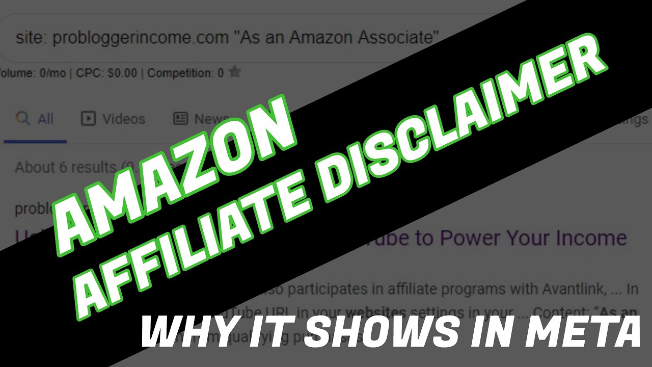 Video thumbnail for Amazon Affiliate Website Disclaimer Showing in Meta? Fix That With Ease Today!