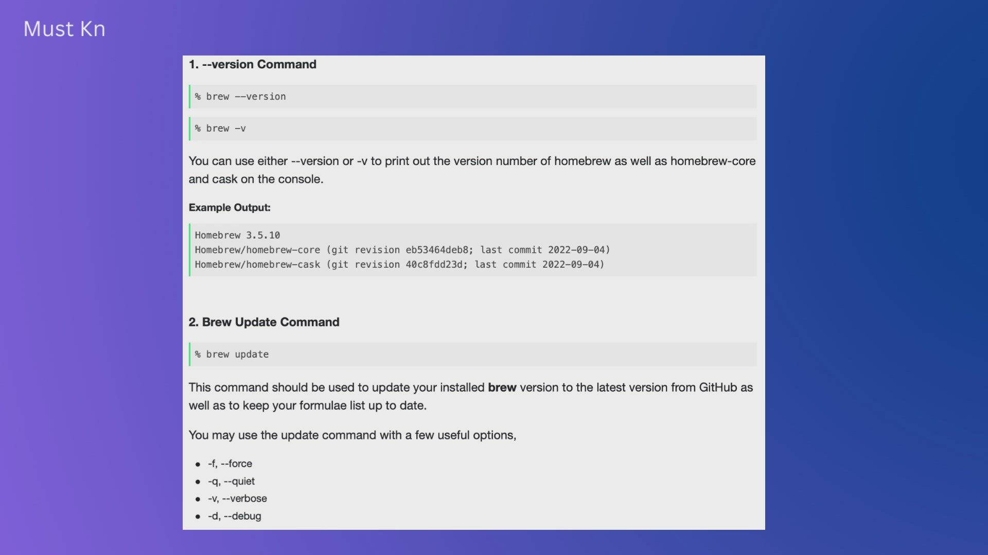 'Video thumbnail for Must Know Homebrew Commands for MacLinux Users'