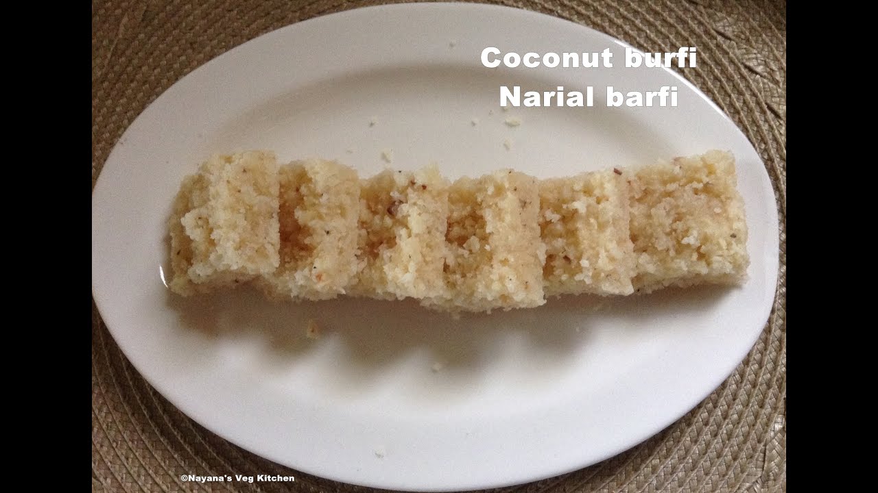 'Video thumbnail for Fresh Coconut burfi recipe.Narial ki barfi.Kobbari Mithai Naralachi wadi नारळाची वडी.नारियल की बर्फी'