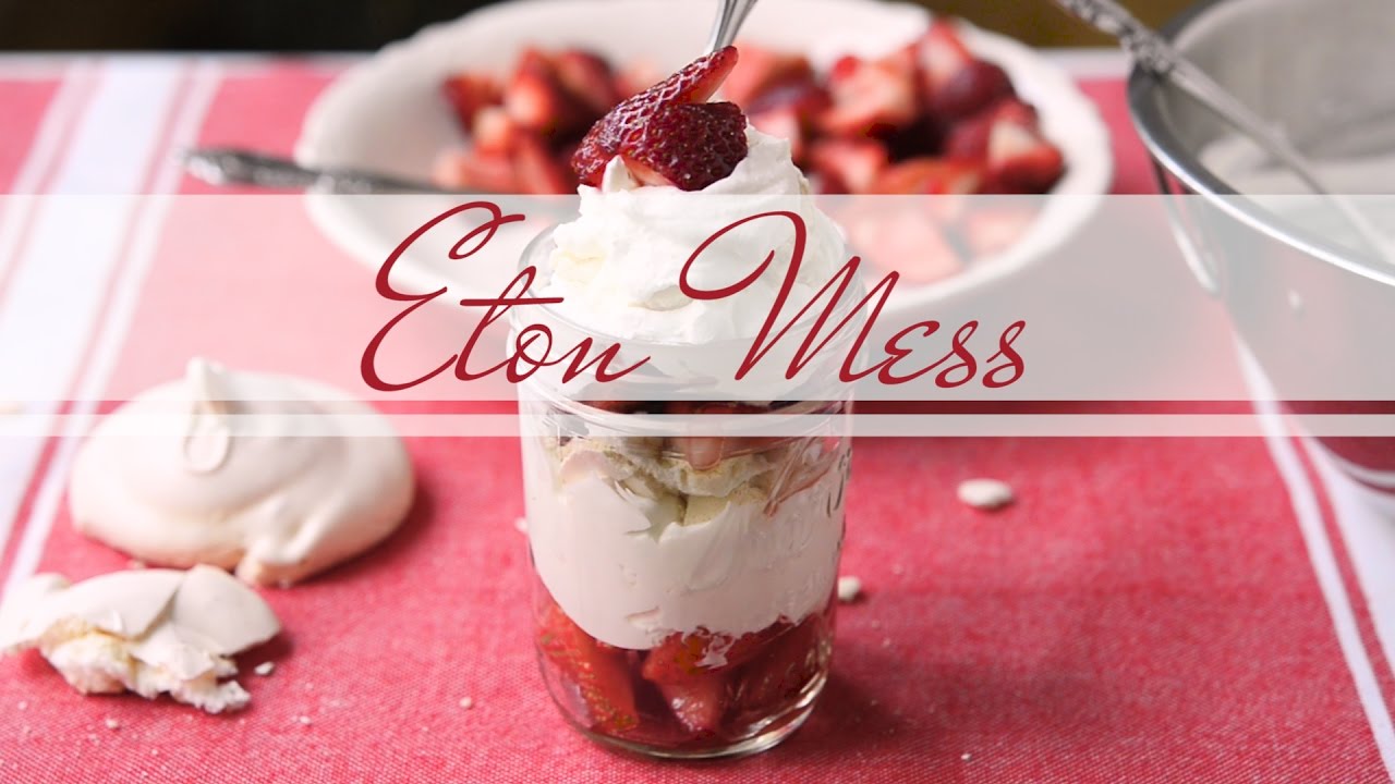 Video thumbnail for Eton Mess - crumbled meringue, strawberries, and whipped cream