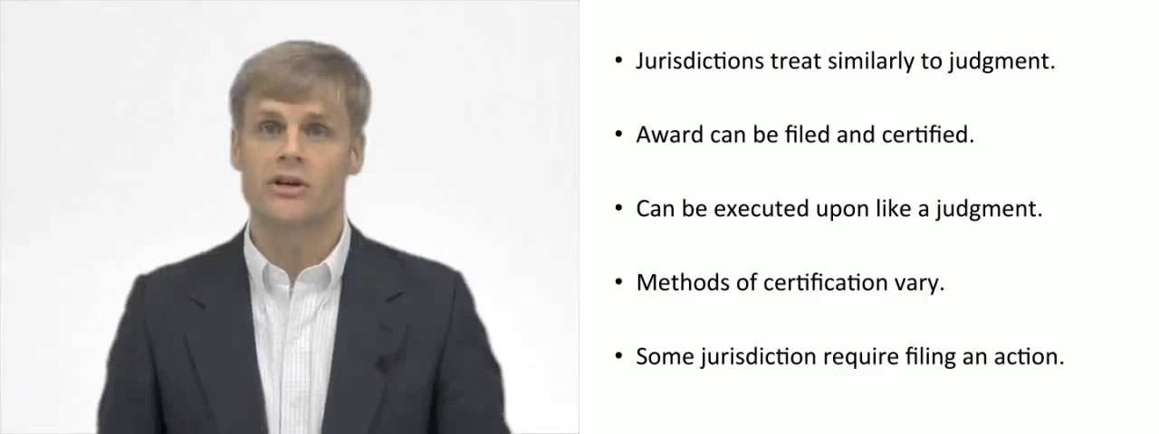 'Video thumbnail for Enforce Arbitrator's Award'