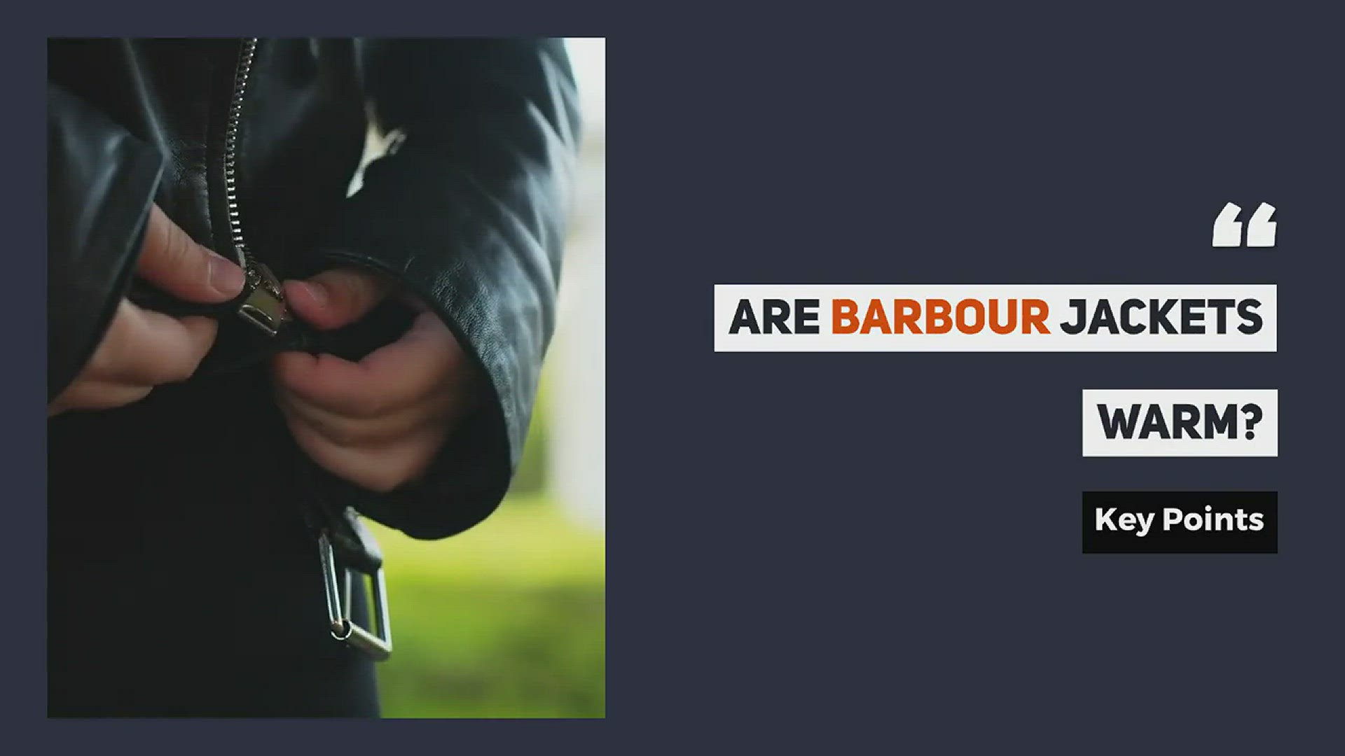 Video thumbnail for Are Barbour Jackets Warm? Key Points