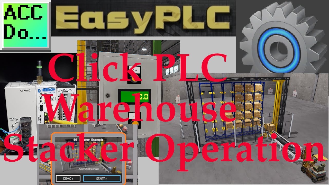 'Video thumbnail for Click PLC EasyPLC Warehouse Stacker Operation'
