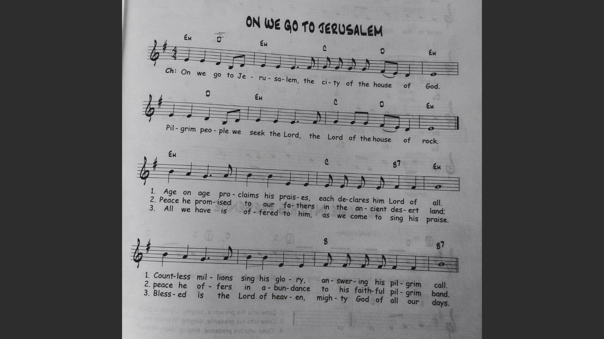 'Video thumbnail for On We Go To Jerusalem - Catholic Mass Song Sheet Music'