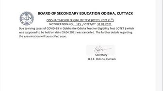 'Video thumbnail for OTET Exam Cancel? OTET Exam Date | OTET Exam Scheduled'