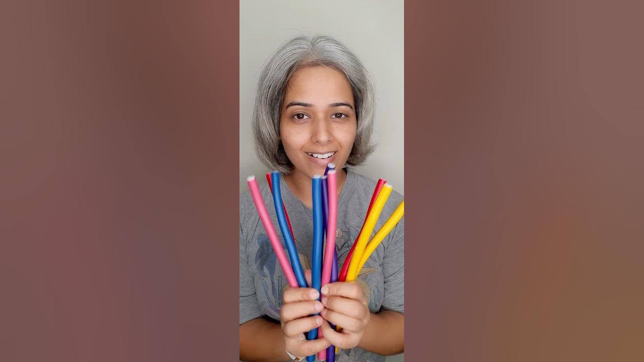 'Video thumbnail for GRAY HAIR HEATLESS CURLS (Foam curlers)'