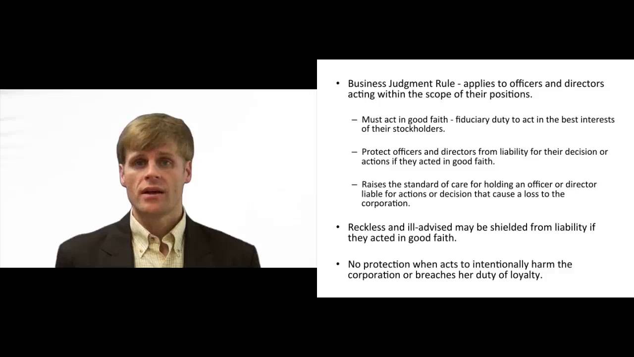 'Video thumbnail for The Business Judgment Rule - Explained'