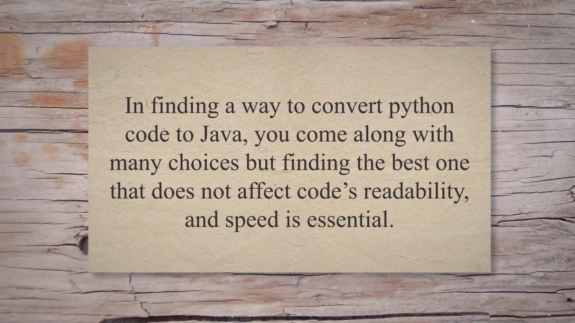 Video thumbnail for How Can I Convert Python Code To Java? - Developer Resources