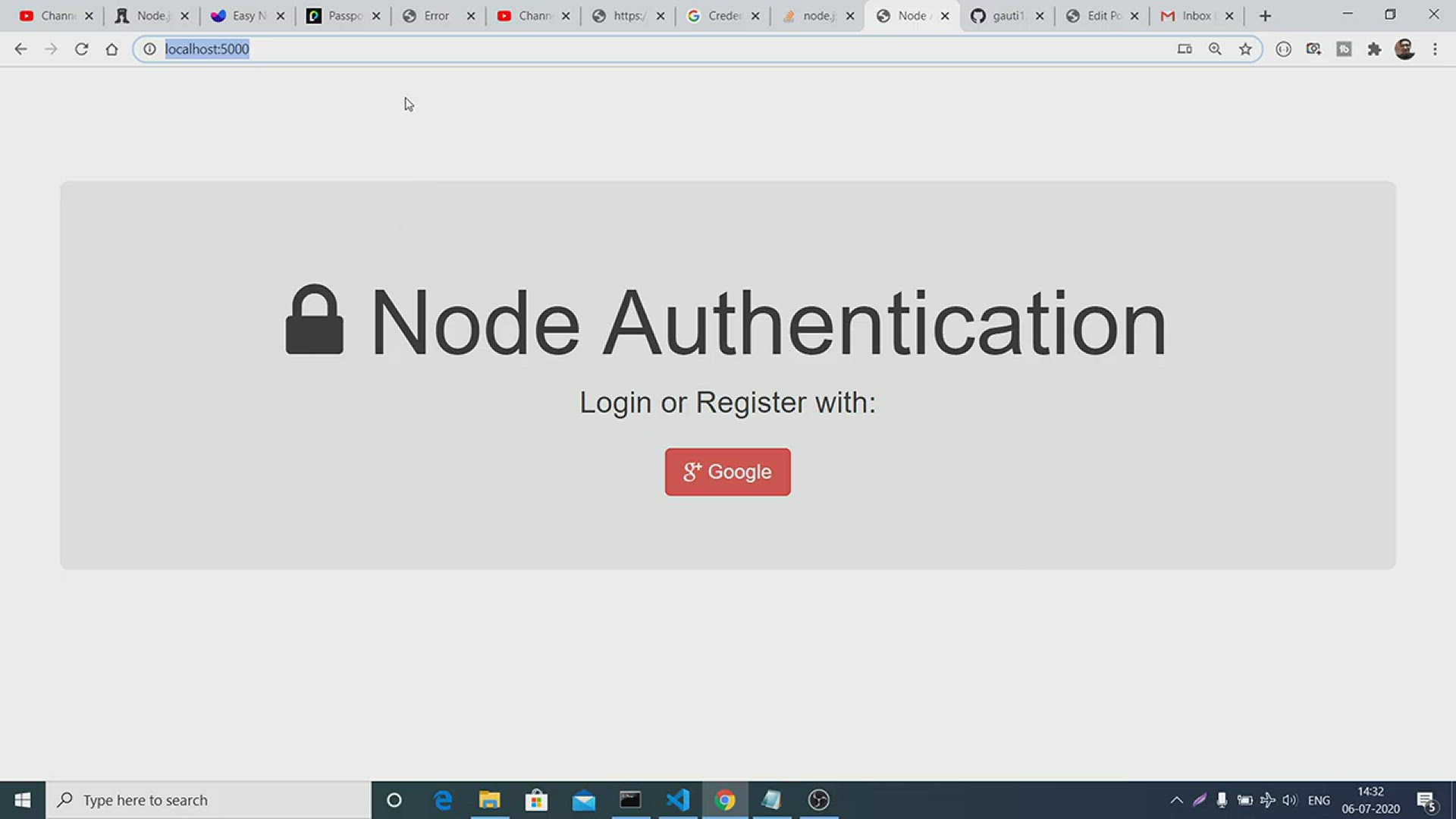 Video thumbnail for Node.js Passport Google Login Authentication System Using Express Full Project For Beginners
