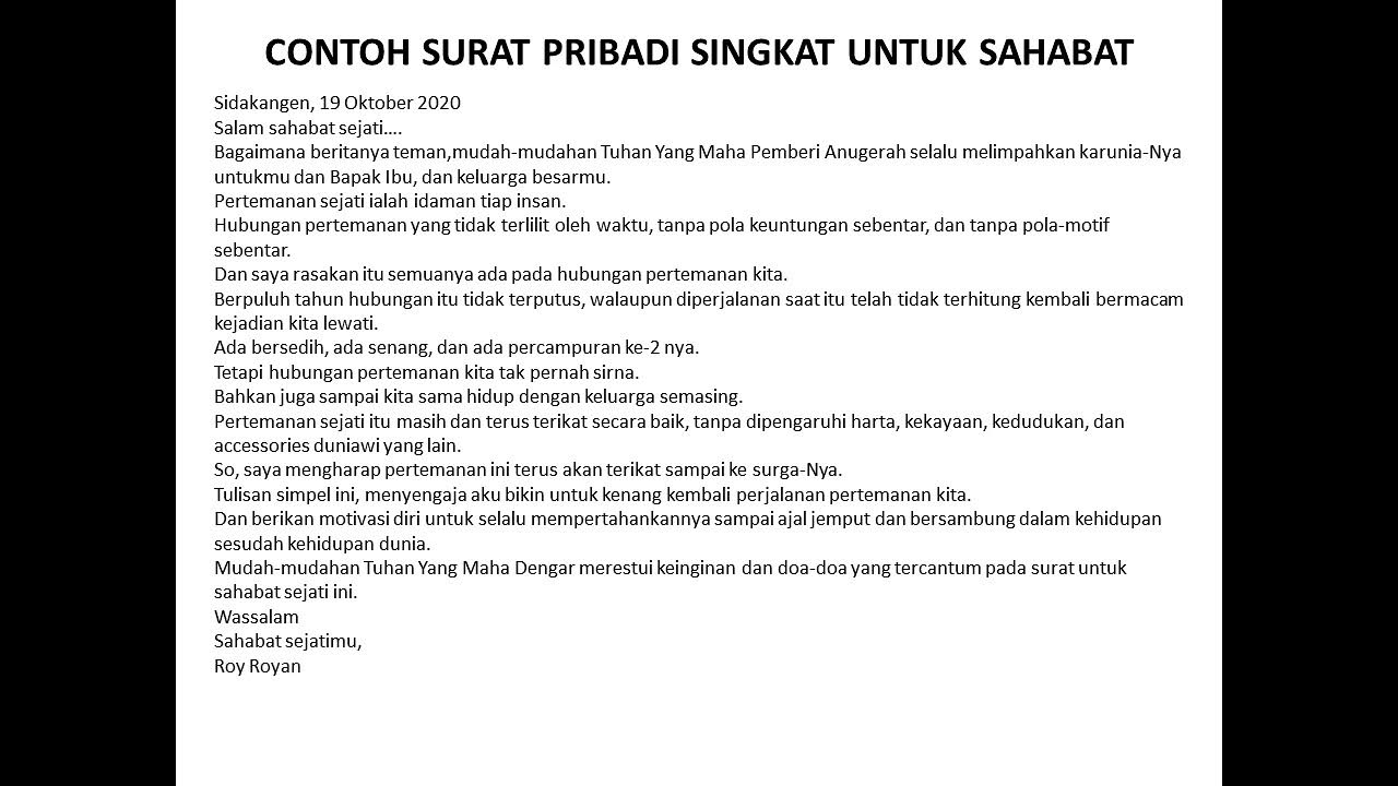 Video thumbnail for Contoh Surat Pribadi Untuk Teman Sekelas