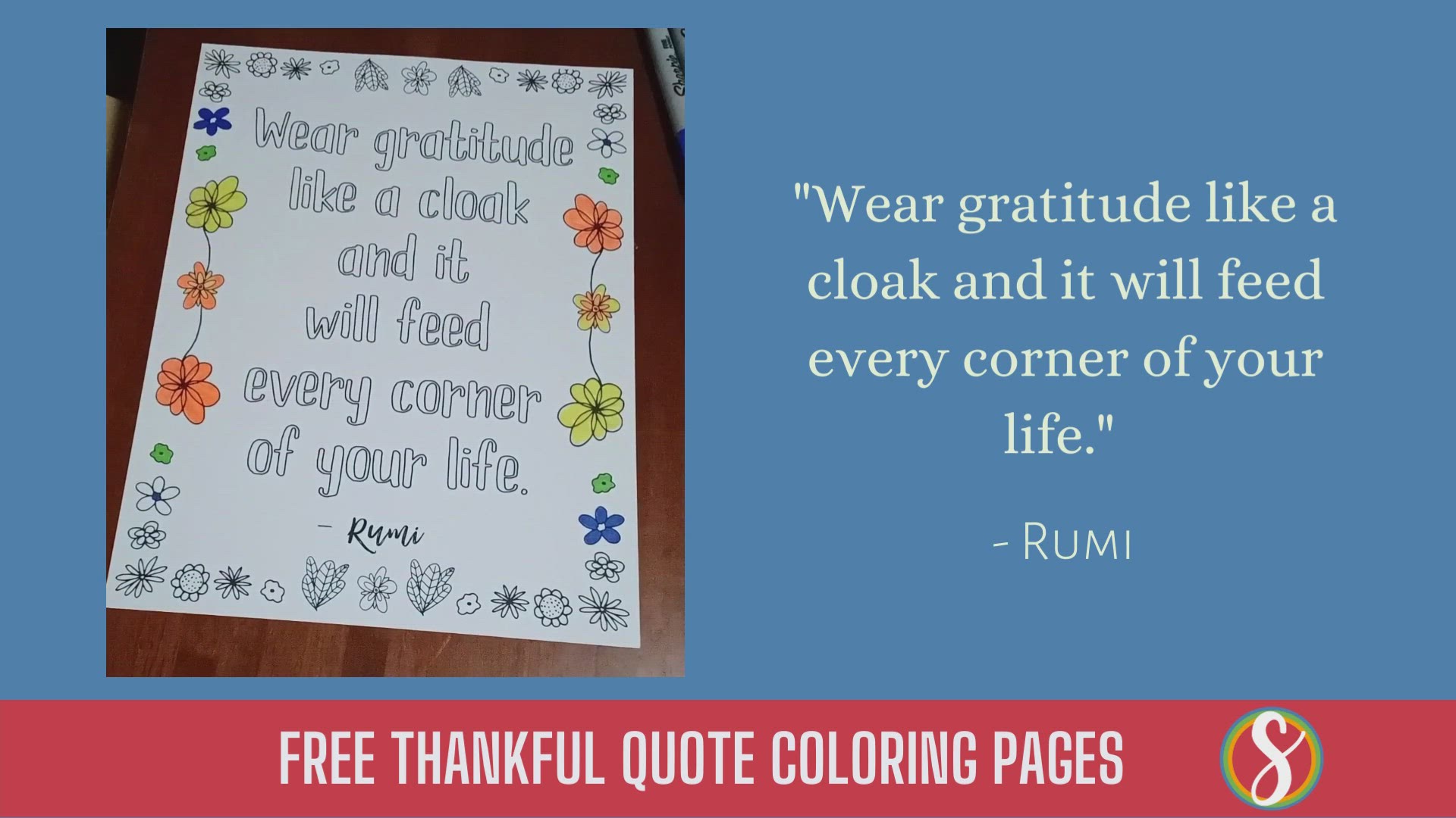 'Video thumbnail for Rumi Quote Coloring Page'