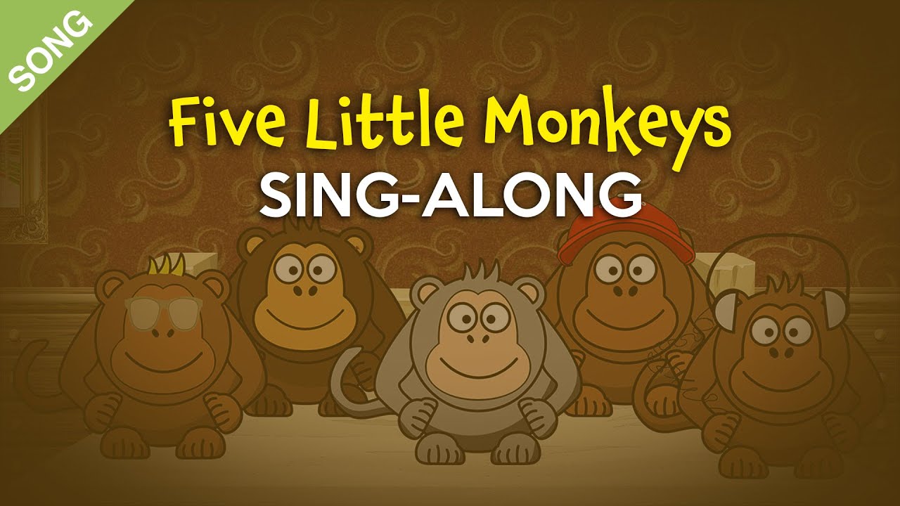 'Video thumbnail for Five Little Monkeys [SONG] | Nursery Rhymes Sing-Along with Lyrics'