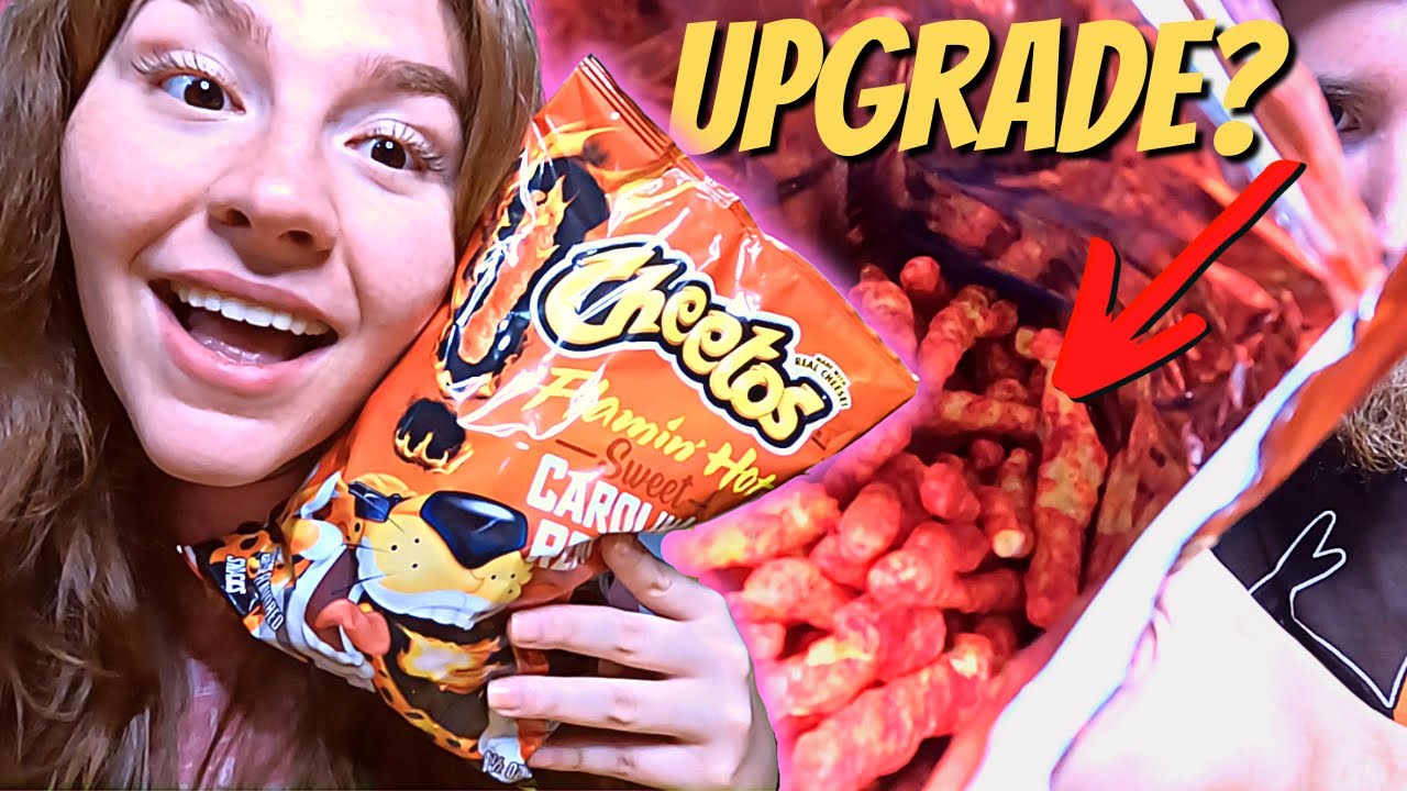 Video thumbnail for ARE THESE BETTER THAN ORIGINAL? | Sweet Carolina Reaper Cheetos Review!