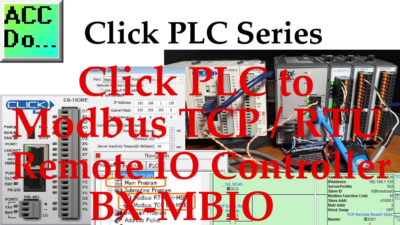 'Video thumbnail for Click PLC to Modbus TCP RTU Remote IO Controller BX MBIO'
