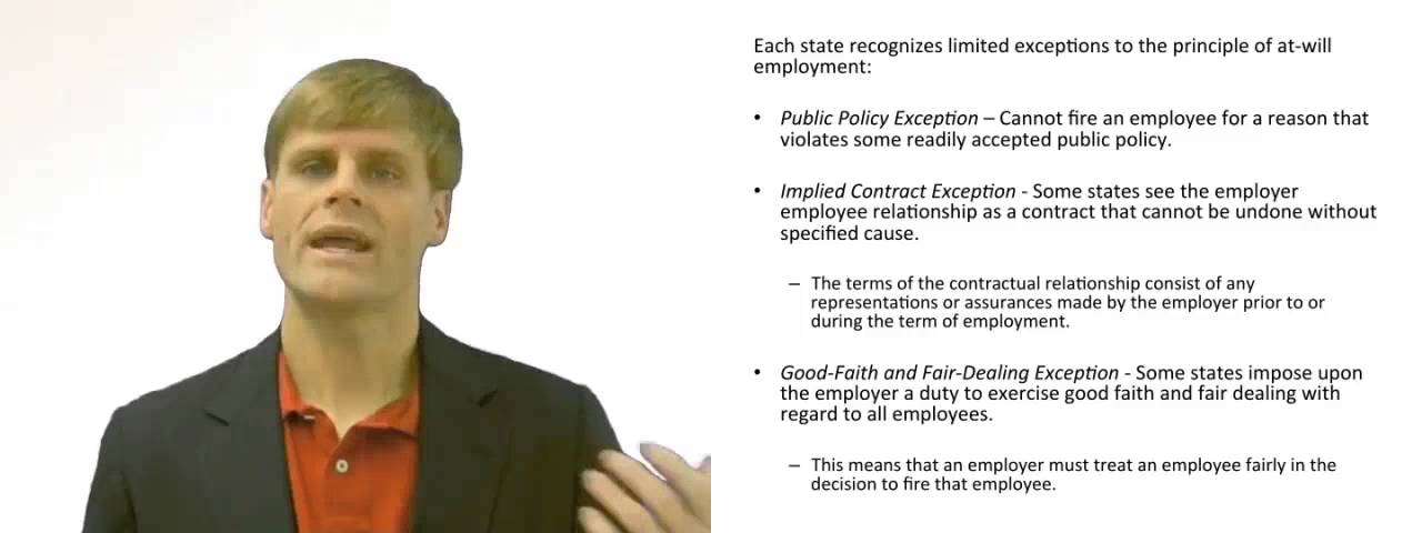 'Video thumbnail for At Will Employment and State Employment Law'