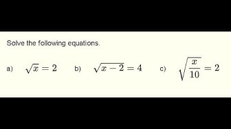 'Video thumbnail for Solve Equations with Square Root'