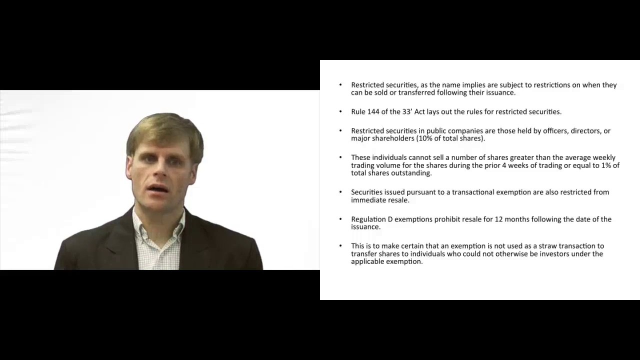 'Video thumbnail for Restricted Securities - Explained'