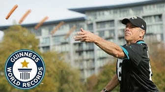 'Video thumbnail for Check out the longest throw and catch of a hotdog in a bun! '