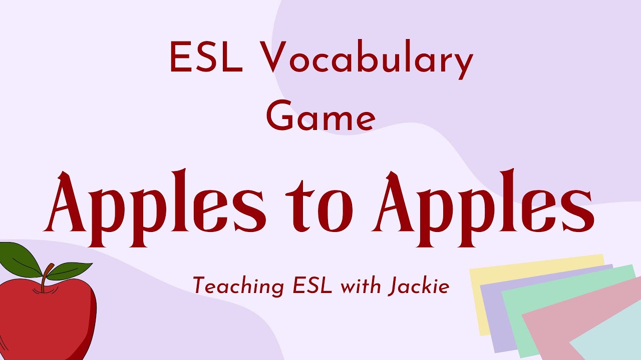 Video thumbnail for Apples to Apples ESL Vocabulary Game | Vocabulary Game for Kids, Teenagers and Adults