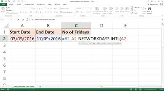Video thumbnail for Count Number of Times a Weekday Occurs Between Two Dates