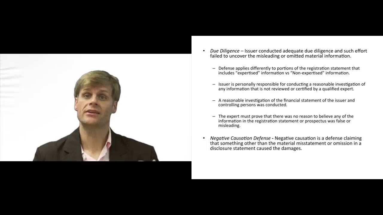 'Video thumbnail for Defenses in Section 11 and 12 Securities Actions'