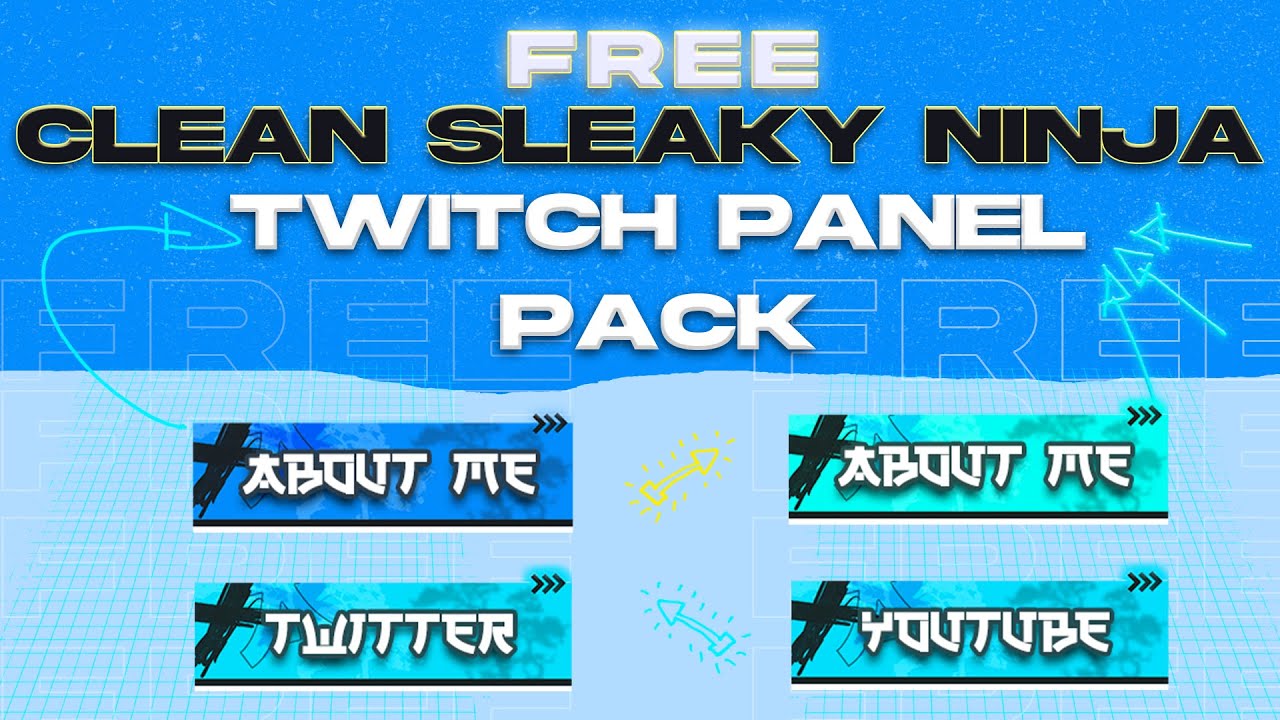 'Video thumbnail for Free - Clean Sleaky Ninja Twitch Panels pack with multiple colors | Twitch Panel Design'