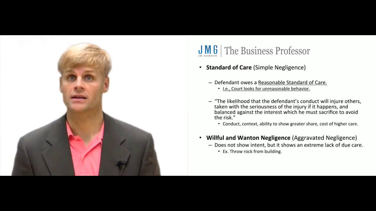 'Video thumbnail for Breach of Duty of Care - Negligence Lawsuit'