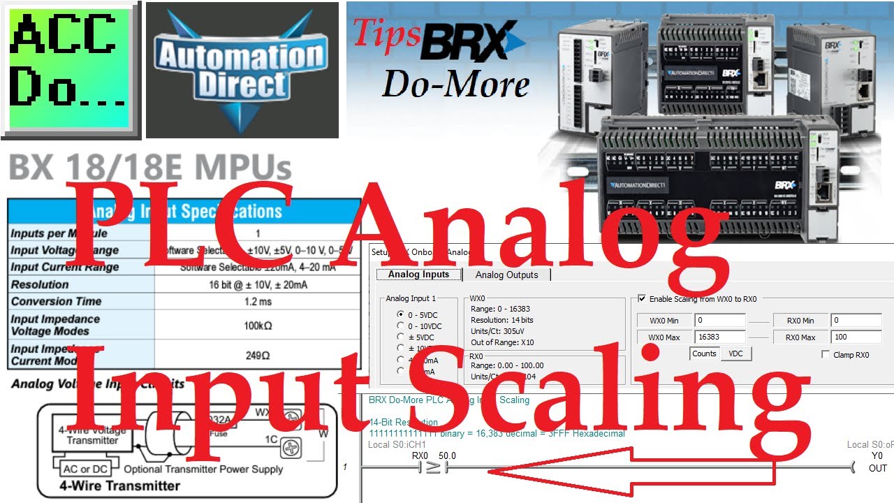 'Video thumbnail for BRX Do-More PLC Analog Input Scaling'
