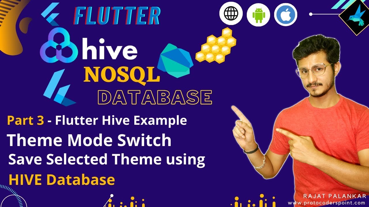 Video thumbnail for Flutter Hive Example - PART 3 - Hive database to save selected dark / light theme switch in flutter