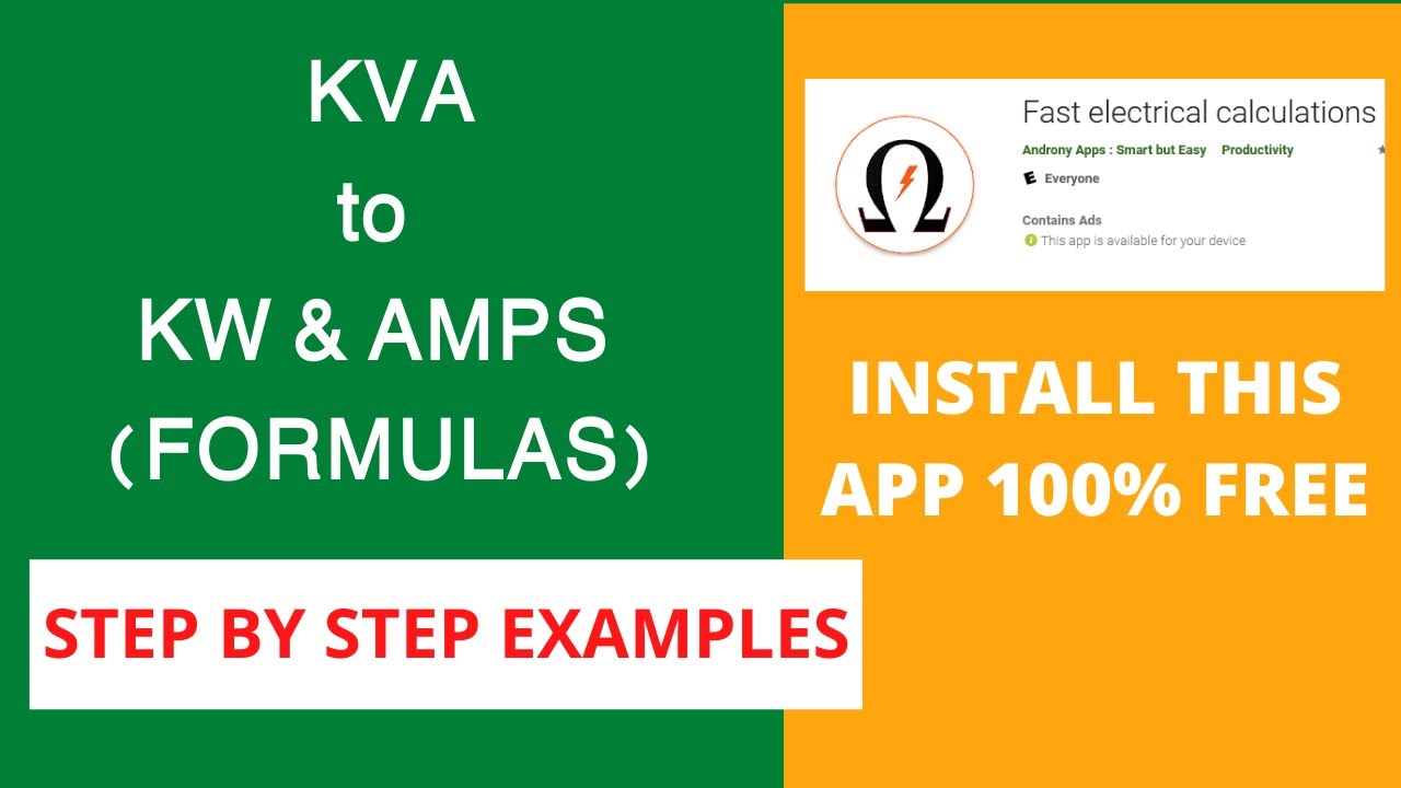 'Video thumbnail for How to Convert KVA to KW | How to Convert KVA to AMPS | Step By Step'