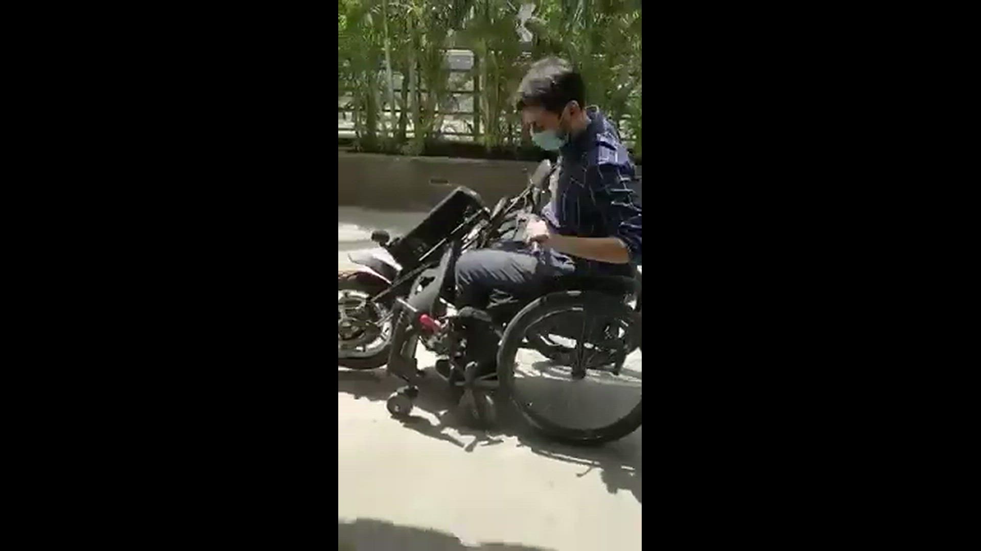 Video thumbnail for Wheelchair Motorcycle Attachment | Viral Video