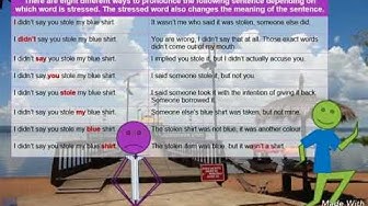 'Video thumbnail for sentence stress is very important'