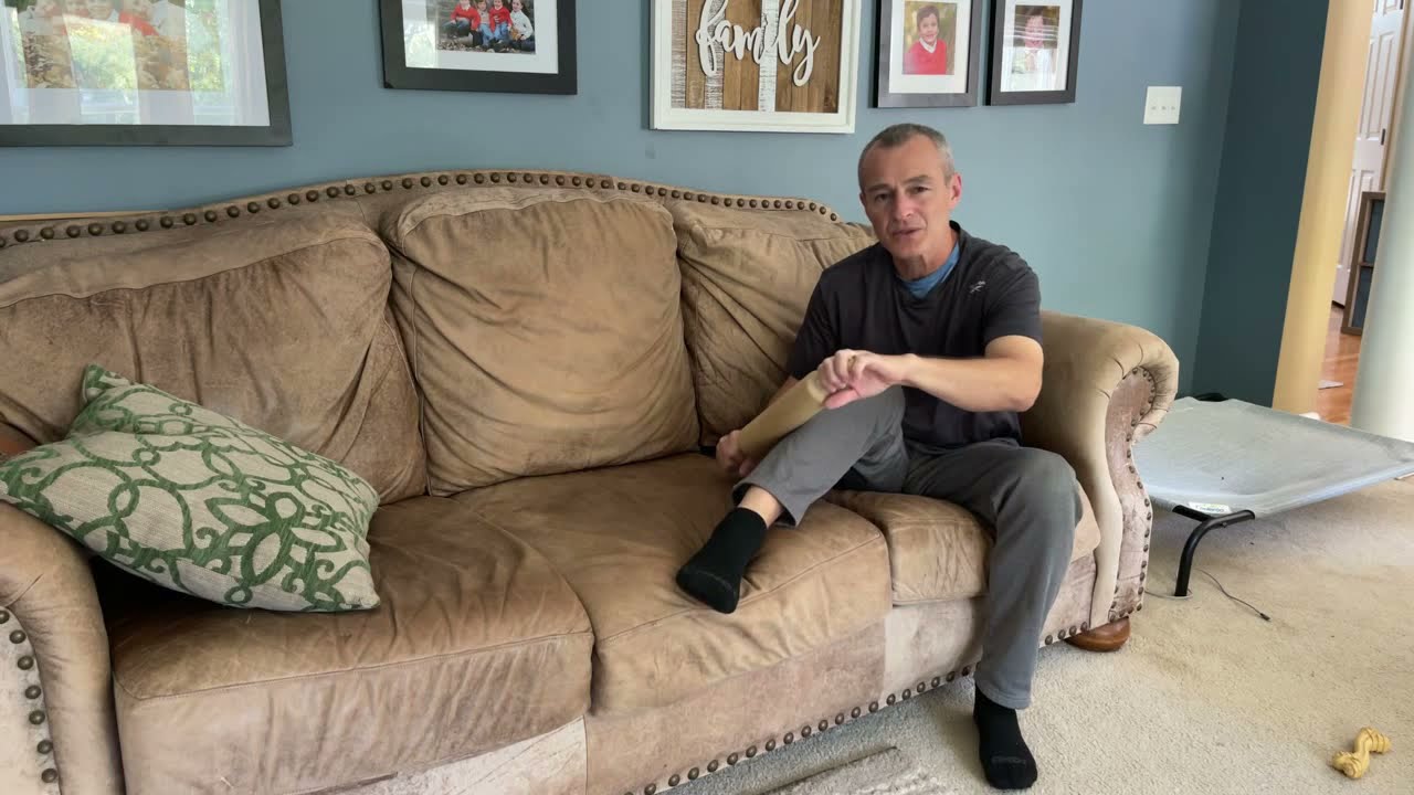 Video thumbnail for Rolling Pin Massage After Total Knee Replacement