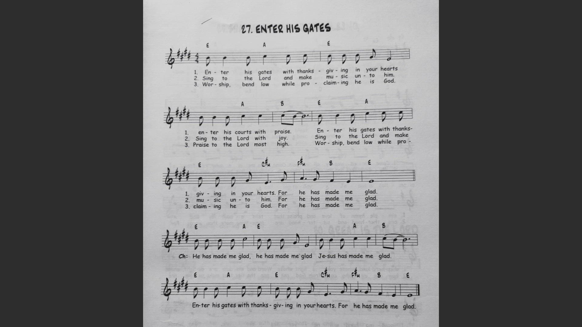 'Video thumbnail for Enter His Gates - Catholic Mass Song Sheet Music'